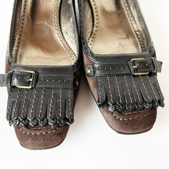 SZ 6 J. Crew Brown Leather Tassle Low Heeled Loafers - Picture 6 of 7